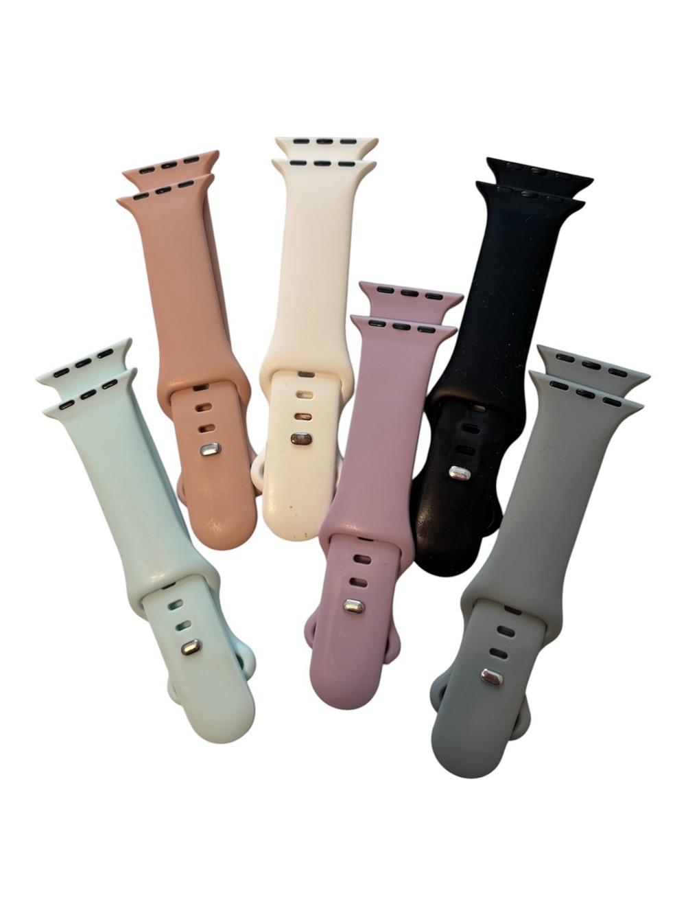 Silicon Watch Bands for Apple Watch Set of 6 Multi